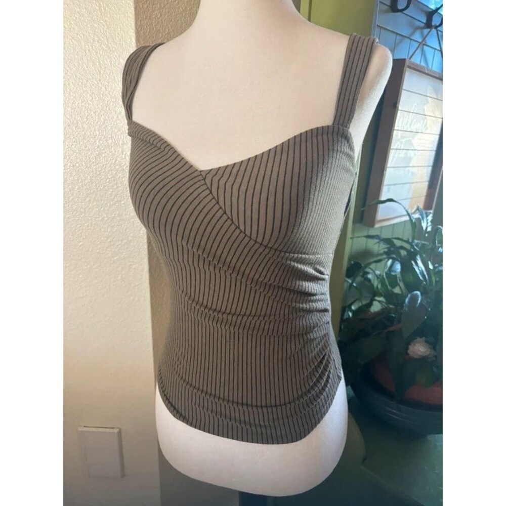 NWT Express Olive Green & Blacked Striped Cami Tank XS